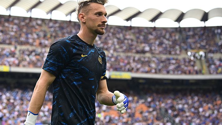 MILAN, ITALY - MAY 22: Ionut Andrei Radu of FC Internazionale looks on during the Serie A match between FC Internazionale and UC Sampdoria at Stadio Giuseppe Meazza on May 22, 2022 in Milan, Italy. (Photo by Mattia Ozbot - Inter/Inter via Getty Images) COMPLEANNO RADU TIFOSI MILAN