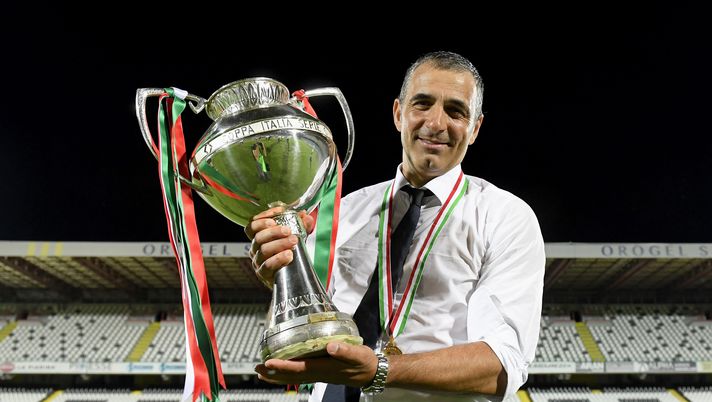 CESENA, ITALY - JUNE 27: Juventus under 23 head coach Fabio Pecchia celebrates the victory during the Coppa Italia Serie C Final match between Juventus U23 and Ternana Calcio at Dino Manuzzi Stadium on June 27, 2020 in Cesena, Italy. (Photo by Filippo Alfero - Juventus FC/Juventus FC via Getty Images) CESENA, ITALY - JUNE 27: Juventus under 23 head coach Fabio Pecchia celebrates the victory during the Coppa Italia Serie C Final match between Juventus U23 and Ternana Calcio at Dino Manuzzi Stadium on June 27, 2020 in Cesena, Italy. (Photo by Filippo Alfero - Juventus FC/Juventus FC via Getty Images)