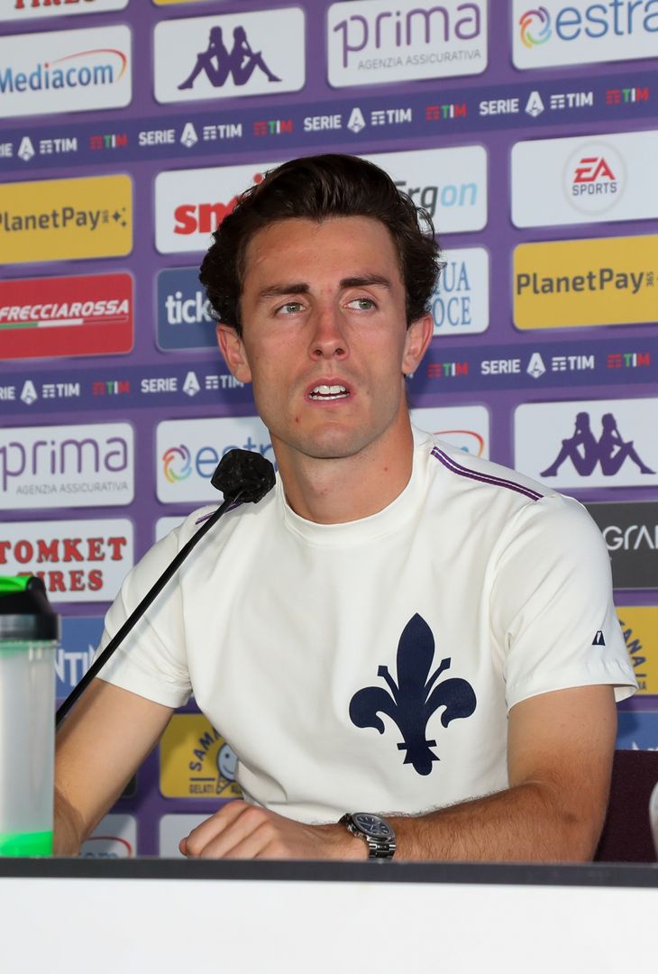  GERMOGLI PH 1 SETTEMBRE 2021 FIRENZE HOTEL EXCELSIOR PRESENTAZIONE DEL NUOVO GIOCATORE DELLA FIORENTINA ODRIOZOLA NELLA FOTO 