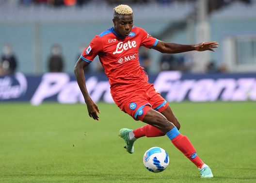 FLORENCE, ITALY - OCTOBER 03: Vìctor Osimhen of Napoli during the Serie A match between ACF Fiorentina v SSC Napoli at Stadio Artemio Franchi on October 03, 2021 in Florence, Italy. (Photo by SSC NAPOLI/SSC NAPOLI via Getty Images) FLORENCE, ITALY - OCTOBER 03: Vìctor Osimhen of Napoli during the Serie A match between ACF Fiorentina v SSC Napoli at Stadio Artemio Franchi on October 03, 2021 in Florence, Italy. (Photo by SSC NAPOLI/SSC NAPOLI via Getty Images)