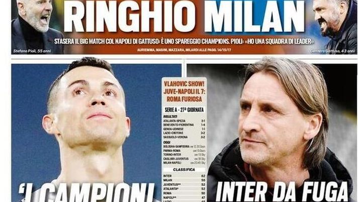 La prima pagina di Tuttosport, in edicola oggi 14 marzo 2021 