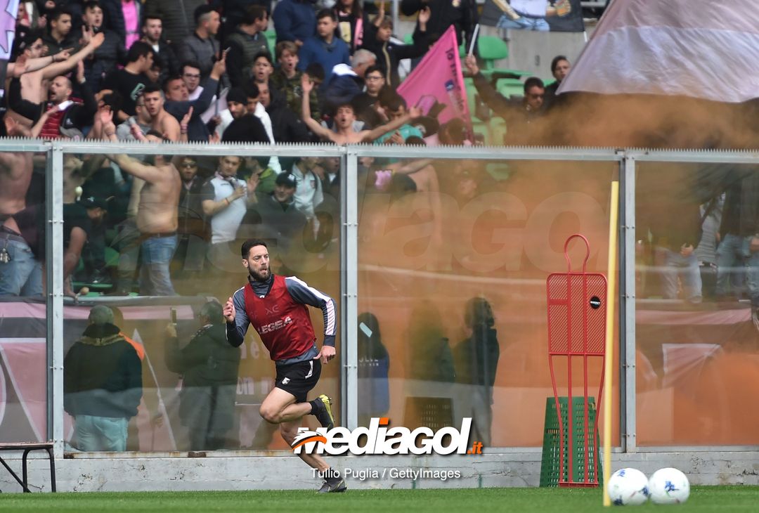  PALERMO, ITALY - MARCH 28: Andrea Rispoli of Palermo in action during a training session at Stadio Renzo Barbera on March 28, 2019 in Palermo, Italy. (Photo by Tullio M. Puglia/Getty Images) 