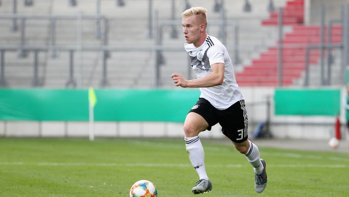 HALLE, SAXONY-ANHALT - SEPTEMBER 05:  Lennart Czyborra of Germany during the U20 international friendly at Erdgas Sportpark on September 05, 2019 in Halle, Germany.  (Photo by Karina Hessland/Getty Images for DFB) 