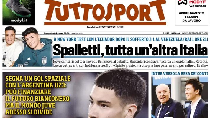 PRIMA PAGINA TUTTOSPORT OGGI