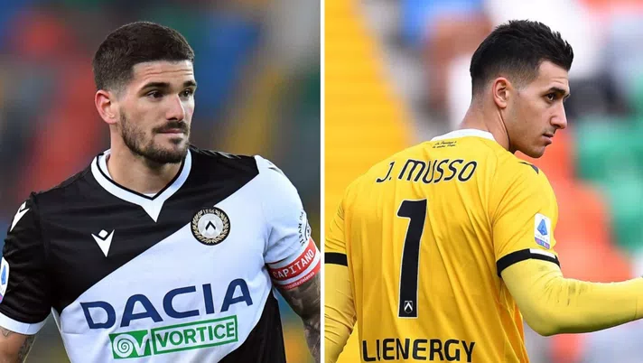 Rodrigo De Paul e Juan Musso, calciatori dell'Udinese, entrambi accostati all'AC Milan (Getty Images)