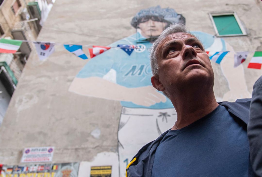 mourinho maradona napoli roma murale