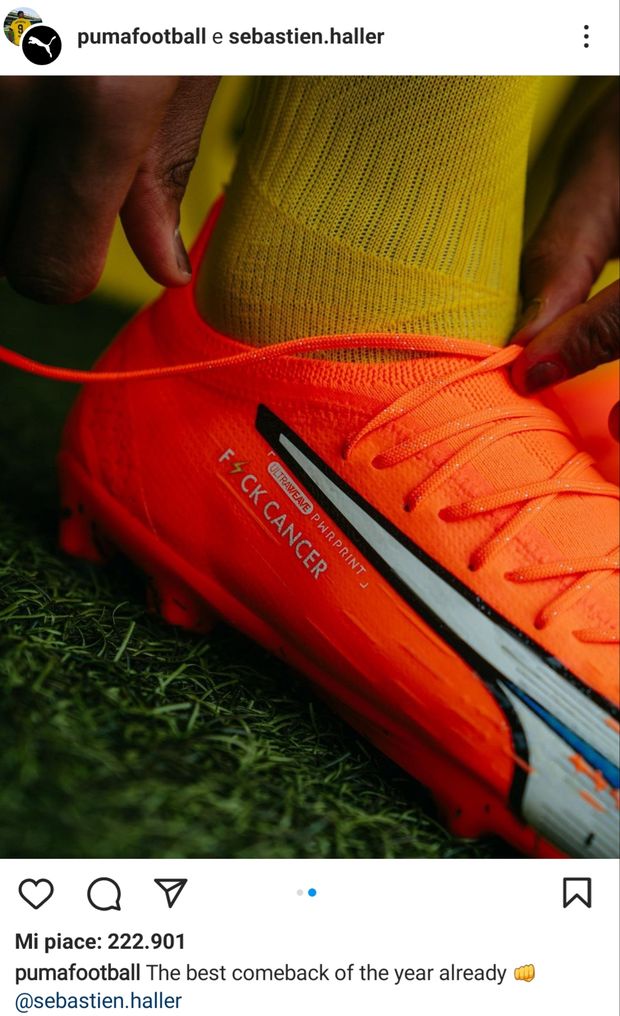 Il ritorno di Haller con un chiaro messaggio sugli scarpini: “Fuck Cancer”- immagine 2