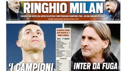 Prima Pagina, Tuttosport: “Ringhio Milan. Ronaldo si ribella alle critiche. Inter da fuga”