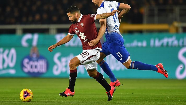 TURIN, ITALY - FEBRUARY 08:  Tomas Rincon (L) of Torino FC is challenged by Gaston Ramirez of UC Sampdoria during the Serie A match between Torino FC and  UC Sampdoria at Stadio Olimpico di Torino on February 8, 2020 in Turin, Italy.  (Photo by Valerio Pennicino/Getty Images)  TURIN, ITALY - FEBRUARY 08:  Tomas Rincon (L) of Torino FC is challenged by Gaston Ramirez of UC Sampdoria during the Serie A match between Torino FC and  UC Sampdoria at Stadio Olimpico di Torino on February 8, 2020 in Turin, Italy.  (Photo by Valerio Pennicino/Getty Images)