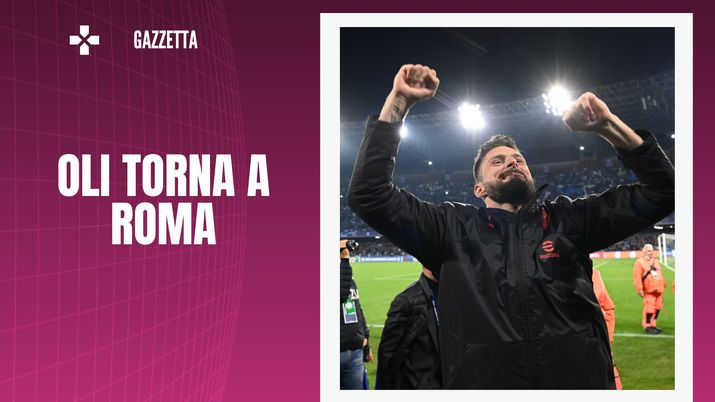 Olivier Giroud, attaccante del Milan, torna a Roma