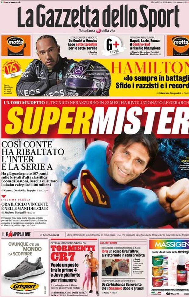 Prima Pagina, La Gazzetta dello Sport: &#8220;SuperMister! Tormenti CR7. De Zerbi sbanca Benevento&#8221; 