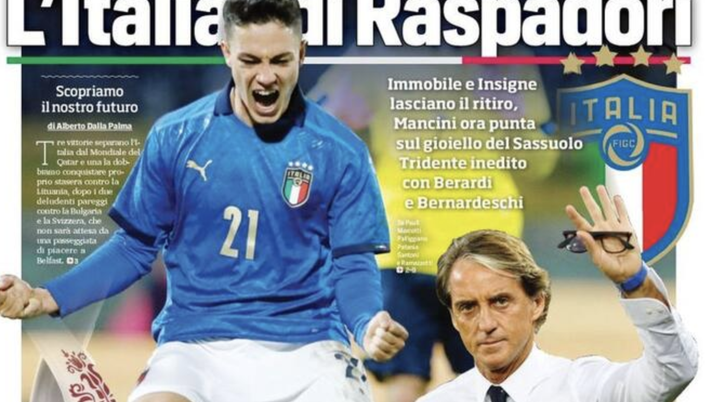 Prima Pagina, Corriere dello Sport: “L’Italia di Raspadori. Allegri, caso Mckennie” Prima Pagina, Corriere dello Sport: “L’Italia di Raspadori. Allegri, caso Mckennie”