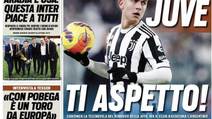Prima Pagina, Tuttosport: “Dybala, Juve ti aspetto. Arabia e Usa, quest’Inter piace” prima pagina