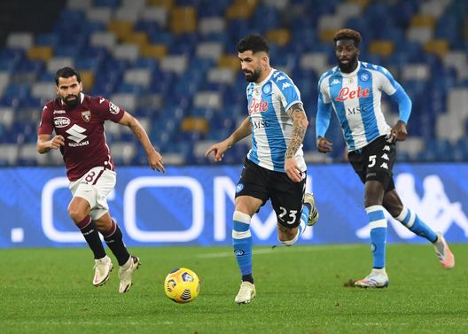  NAPLES, ITALY - DECEMBER 23: Elseid Hysaj of Napoli during the Serie A match between SSC Napoli and Torino FC at Stadio Diego Armando Maradona on December 23, 2020 in Naples, Italy. (Photo by SSC NAPOLI/SSC NAPOLI via Getty Images) 