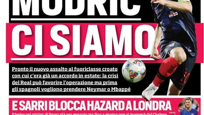Prima Pagina, Corriere dello Sport: “Modric, ci siamo. Match salvezza. Roma baby, anche Tonali. Caccia al 13…” Prima Pagina, Corriere dello Sport: “Modric, ci siamo. Match salvezza. Roma baby, anche Tonali. Caccia al 13…”