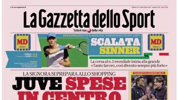 prima pagina gazzetta dello sport oggi