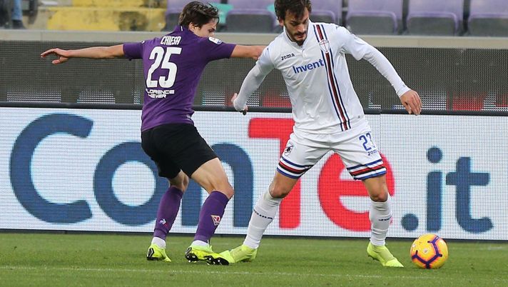 FLORENCE, ITALY - JANUARY 20: Manolo Gabbiadini of UC Sampdoria in action during the Serie A match between ACF Fiorentina and UC Sampdoria at Stadio Artemio Franchi on January 20, 2019 in Florence, Italy. (Photo by Gabriele Maltinti/Getty Images) FLORENCE, ITALY - JANUARY 20: Manolo Gabbiadini of UC Sampdoria in action during the Serie A match between ACF Fiorentina and UC Sampdoria at Stadio Artemio Franchi on January 20, 2019 in Florence, Italy. (Photo by Gabriele Maltinti/Getty Images)