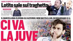 PRIMA PAGINA CORRIERE DELLO SPORT OGGI: “Napoli fuori dalla Champions, Allegri al Mondiale”