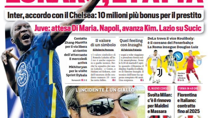 Prima Pagina, Corriere dello Sport: “Lukaku, è fatta. Juve, attesa Di Maria” Prima Pagina, Corriere dello Sport: “Lukaku, è fatta. Juve, attesa Di Maria” - immagine 1