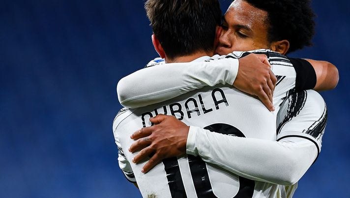 GENOA, ITALY - DECEMBER 13: Paulo Dybala (L) celebrates with his team-mate Weston McKennie of Juventus after scoring a goal during the Serie A match between Genoa CFC and Juventus Fc at Stadio Luigi Ferraris on December 13, 2020 in Genoa, Italy. (Photo by Paolo Rattini/Getty Images) GENOA, ITALY - DECEMBER 13: Paulo Dybala (L) celebrates with his team-mate Weston McKennie of Juventus after scoring a goal during the Serie A match between Genoa CFC and Juventus Fc at Stadio Luigi Ferraris on December 13, 2020 in Genoa, Italy. (Photo by Paolo Rattini/Getty Images)