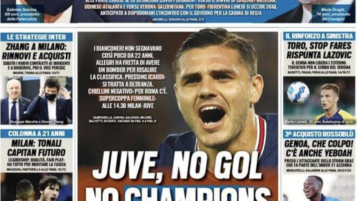 Prima Pagina, Tuttosport: “Gravina, il calcio non chiude. Juve, no gol no Champions”  prima pagina