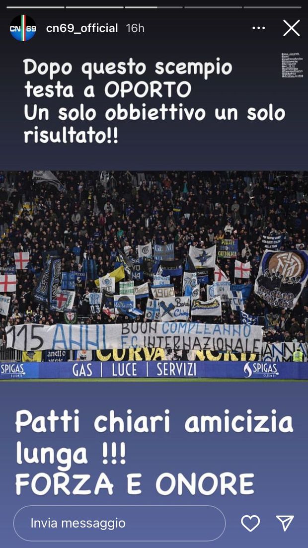 Inter, la Curva: “Dopo questo scempio testa a Oporto. Patti chiari, amicizia lunga”- immagine 3