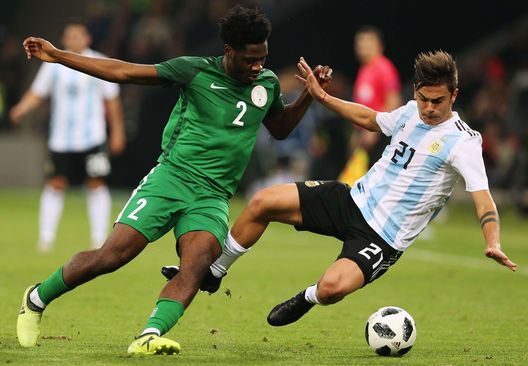KRASNODAR, RUSSIA - NOVEMBER 14: Paulo Dybala of Argentina fights for the ball with Ola Aina of Nigeria during an international friendly match between Argentina and Nigeria at Krasnodar Stadium on November 14, 2017 in Krasnodar, Russia. (Photo by Oleg Nikishin/Getty Images) KRASNODAR, RUSSIA - NOVEMBER 14: Paulo Dybala of Argentina fights for the ball with Ola Aina of Nigeria during an international friendly match between Argentina and Nigeria at Krasnodar Stadium on November 14, 2017 in Krasnodar, Russia. (Photo by Oleg Nikishin/Getty Images)