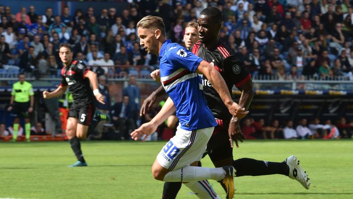 24 settembre 2017, Sampdoria-Milan 2-0: Gaston Ramirez contro Cristian Zapata (credits: GETTY Images) 