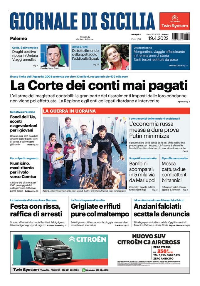 Prima Pagina, Giornale di Sicilia: “Grigliate e rifiuti pure col maltempo. Draghi…”  Prima Pagina