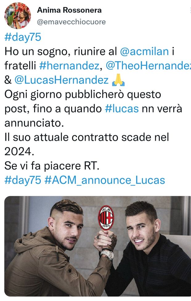 Il sogno su Twitter: il derby di Milano con i fratelli Hernandez…!- immagine 2