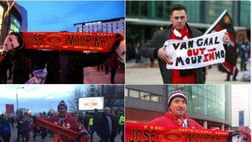FOTO – I tifosi dello United vogliono Mourinho. Prima della partita con il Chelsea…