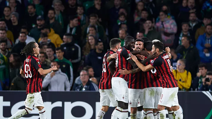Betis-Milan, i rossoneri esultano