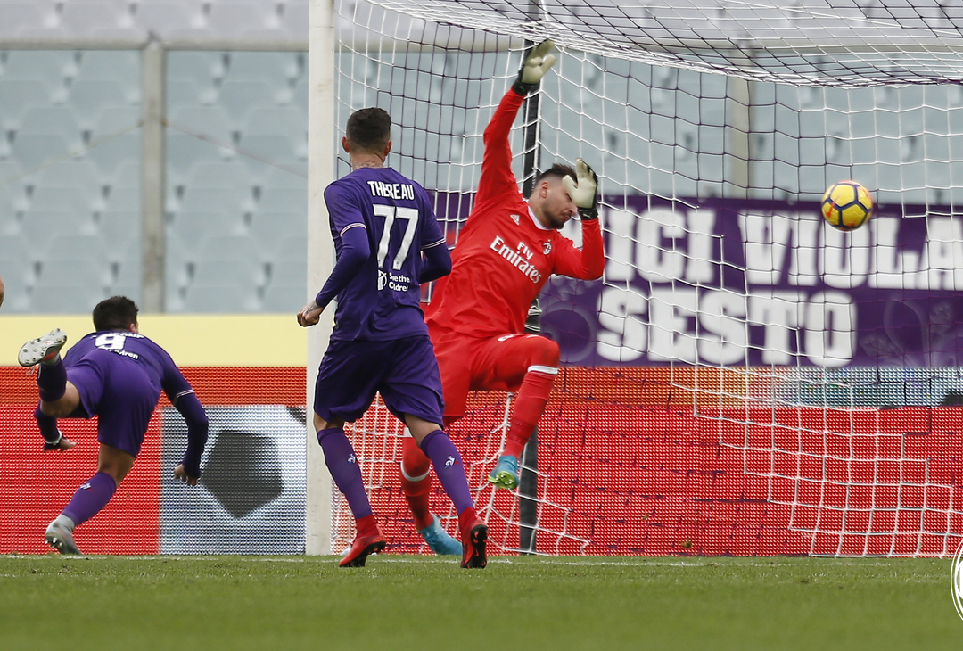  Il gol di Giovanni Simeone in Fiorentina-Milan (credits: acmilan.com)  