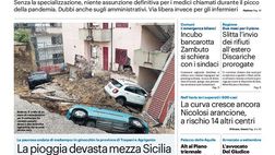 Prima Pagina, Giornale di Sicilia: “La pioggia devasta la Sicilia. Mancini al bivio”