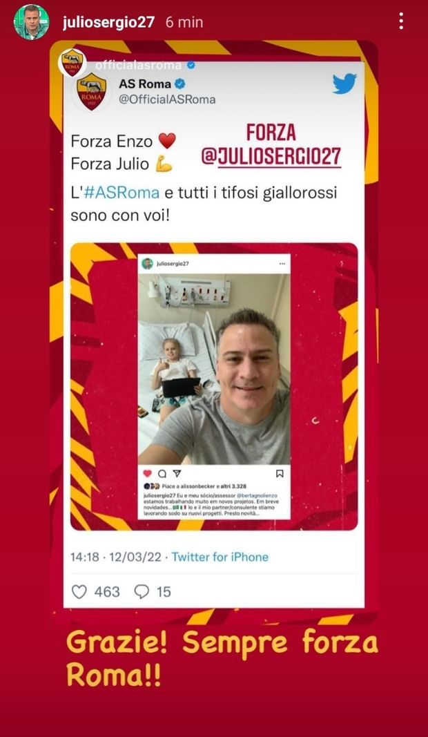 La Roma si stringe attorno alla famiglia Bertagnoli: “Forza Enzo, forza Julio”- immagine 2