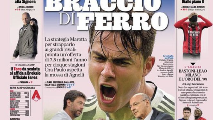 Prima Pagina, La Gazzetta dello Sport: “Dybala braccio di ferro. Tomori operato”  prima pagina