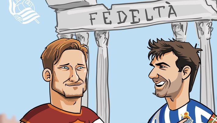 Roma, l’omaggio della Real Sociedad per Totti e Xabi Prieto - immagine 1