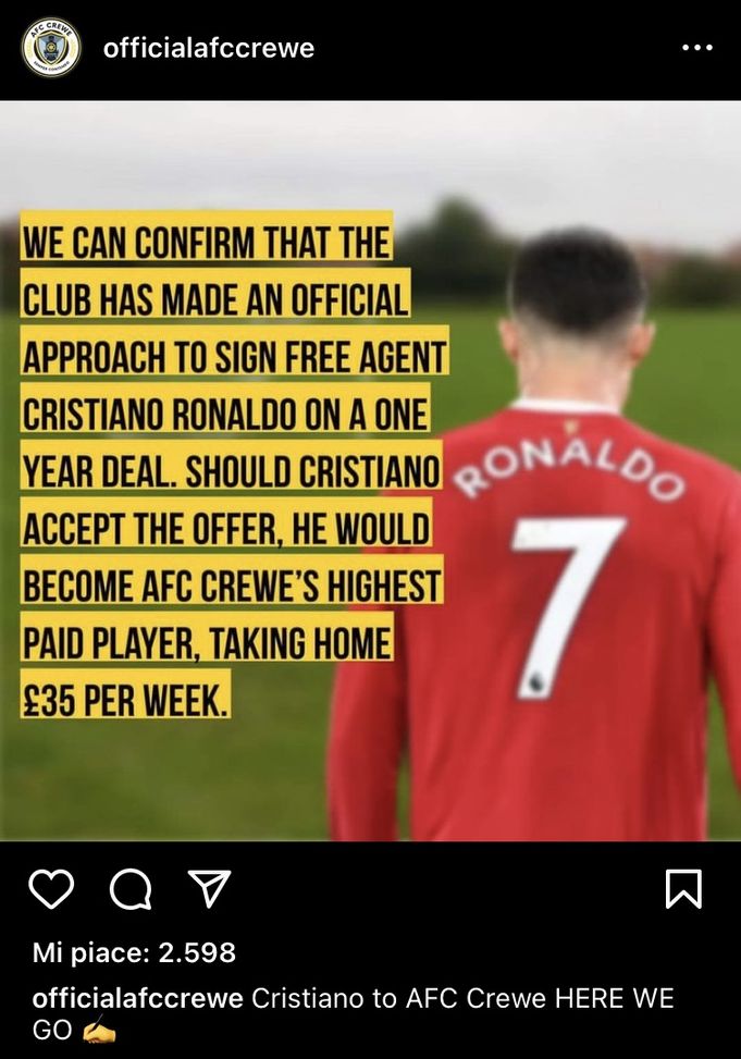 Pochi ma buoni: un club inglese offre a CR7 ben 35 sterline alla settimana…- immagine 2