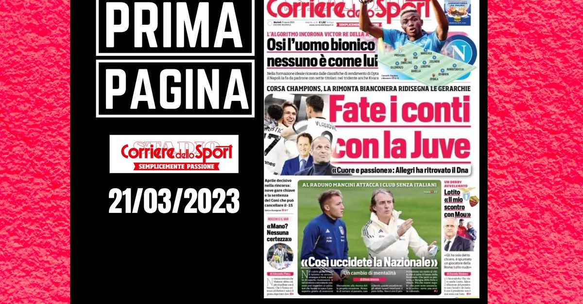 Prima pagina Corriere dello Sport: “Fate i conti con la Juve”