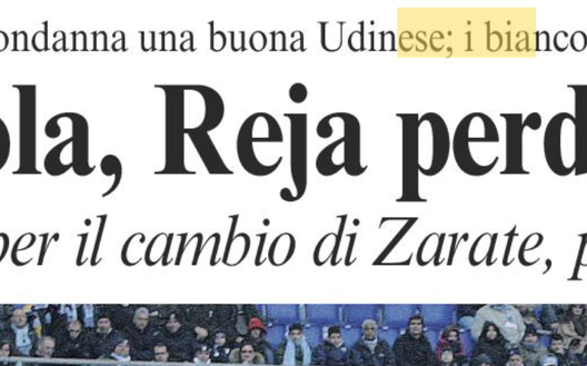 Accadde Oggi: 14.10.10 La Lazio è più forte di un’ottima Udinese