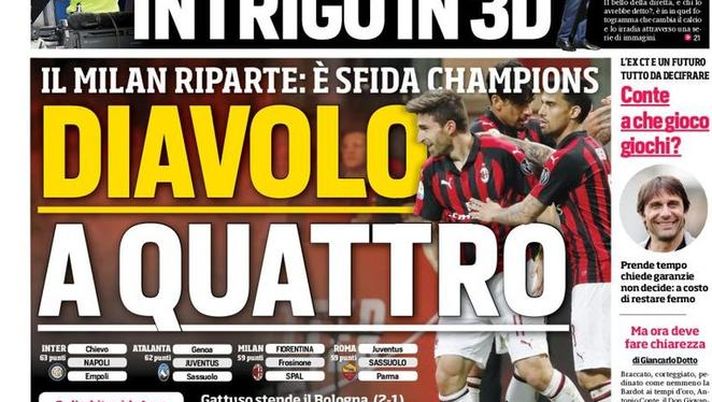 Prima Pagina, Corriere dello Sport: “Diavolo a quattro. Var, intrigo 3D. Insigne o Insipido?” Prima Pagina, Corriere dello Sport: “Diavolo a quattro. Var, intrigo 3D. Insigne o Insipido?”