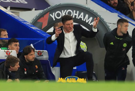 LONDON, ENGLAND - MAY 15: Walter Mazzarri, Manager of Watford reacts during the Premier League match between Chelsea and Watford at Stamford Bridge on May 15, 2017 in London, England. (Photo by Richard Heathcote/Getty Images) LONDON, ENGLAND - MAY 15: Walter Mazzarri, Manager of Watford reacts during the Premier League match between Chelsea and Watford at Stamford Bridge on May 15, 2017 in London, England. (Photo by Richard Heathcote/Getty Images)