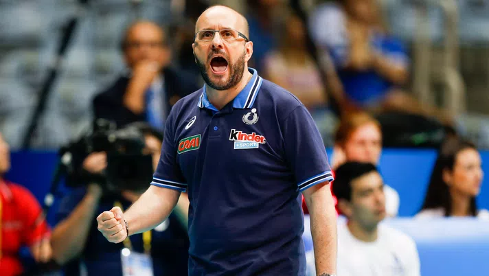 RIO DE JANEIRO, BRAZIL - JULY 15: Mauro Berruto, head coach of Italy in action during the match between Serbia and Italy at Maracanazinho Gymnasium during day one of the FIVB World League 2015 Group 1 Final, on July 15, 2015 in Rio de Janeiro, Brazil. (Photo by Alexandre Schneider/Getty Images for FIVB)