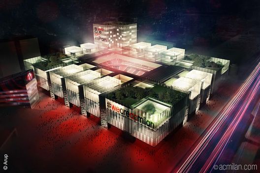 Il progetto del nuovo stadio rossonero (fonte foto: acmilan.com) Il progetto del nuovo stadio rossonero (fonte foto: acmilan.com)