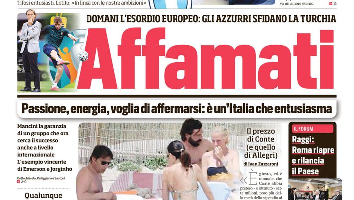 Prima Pagina, Corriere dello Sport: “Affamati. Sarri-Lazio, la fumata” 