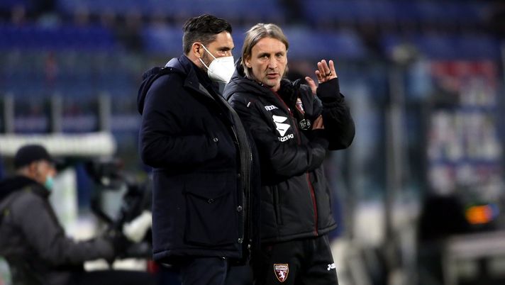 CAGLIARI, ITALY - FEBRUARY 19: Torino's coach Davide Nicola looks during the Serie A match between Cagliari Calcio and Torino FC at Sardegna Arena on February 19, 2021 in Cagliari, Italy. (Photo by Enrico Locci/Getty Images) 