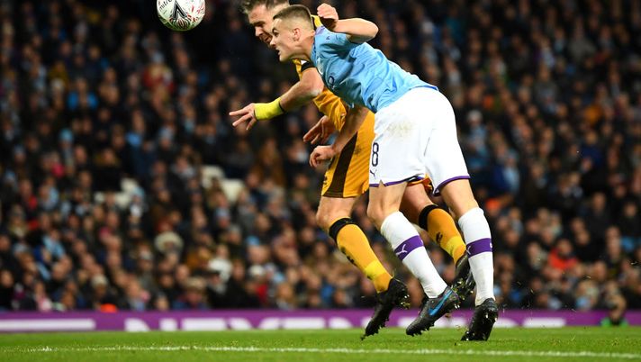 MANCHESTER, ENGLAND - JANUARY 04: Tom Pope of Port Vale scores his team's first goal during the FA Cup Third Round match between Manchester City and Port Vale at Etihad Stadium on January 04, 2020 in Manchester, England. (Photo by Clive Mason/Getty Images) MANCHESTER, ENGLAND - JANUARY 04: Tom Pope of Port Vale scores his team's first goal during the FA Cup Third Round match between Manchester City and Port Vale at Etihad Stadium on January 04, 2020 in Manchester, England. (Photo by Clive Mason/Getty Images)