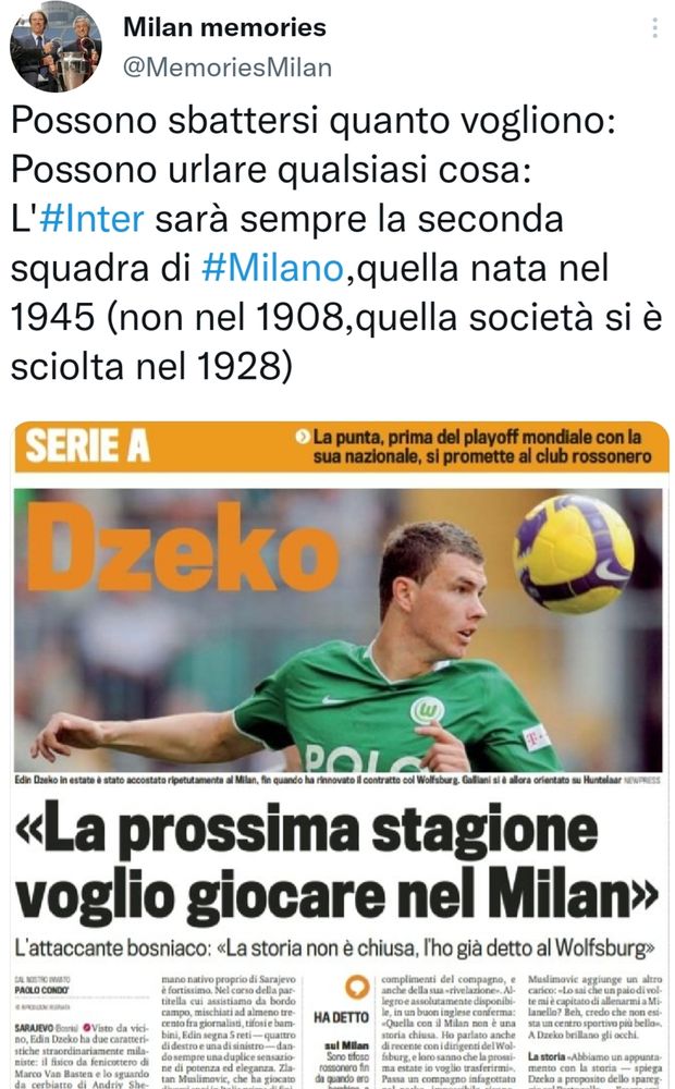 Tifosi Milan, orgoglio da derby: “Eravamo noi la prima scelta di Dzeko”- immagine 2