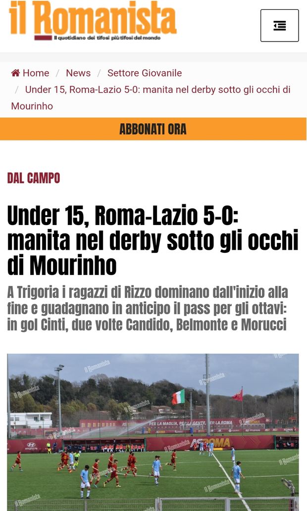 Mou dietro la porta della Lazio: manita giallorossa nel derby Under 15!- immagine 2