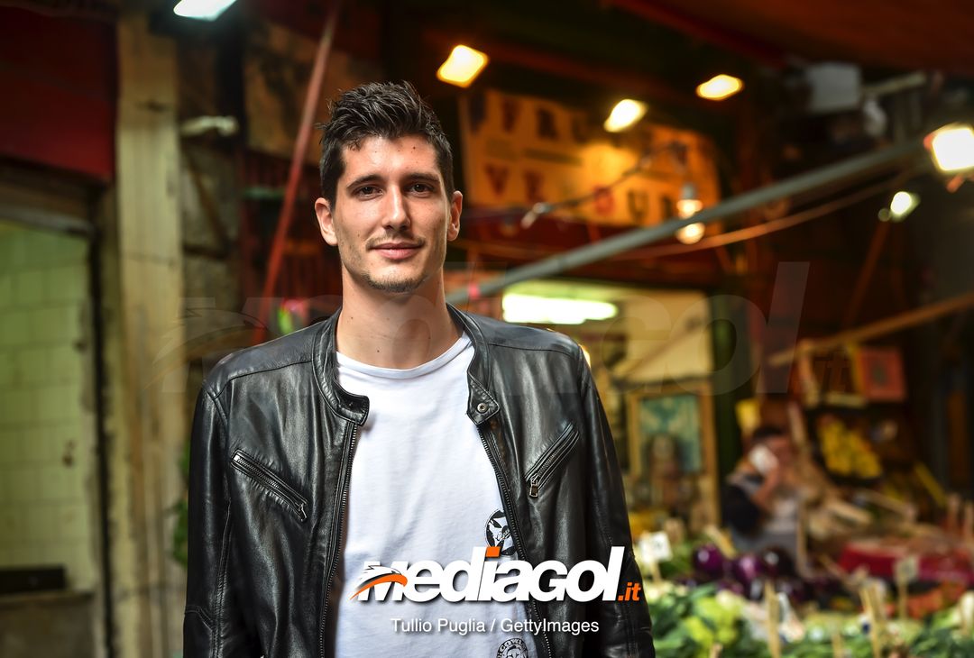  PALERMO, ITALY - DECEMBER 19:  Stefano Moreo player of US Citta' di Palermo poses for a photo during a visit to the Vucciria market on December 19, 2018 in Palermo, Italy.  (Photo by Tullio M. Puglia/Getty Images)  